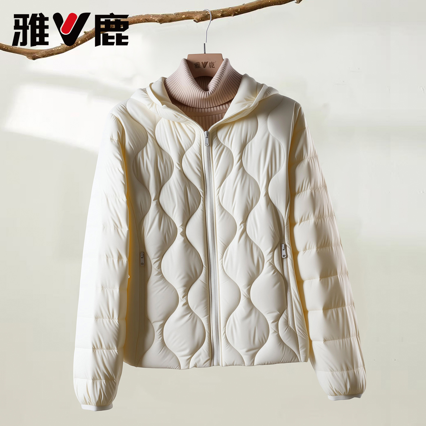 雅鹿新款轻薄羽绒服短款百搭保暖