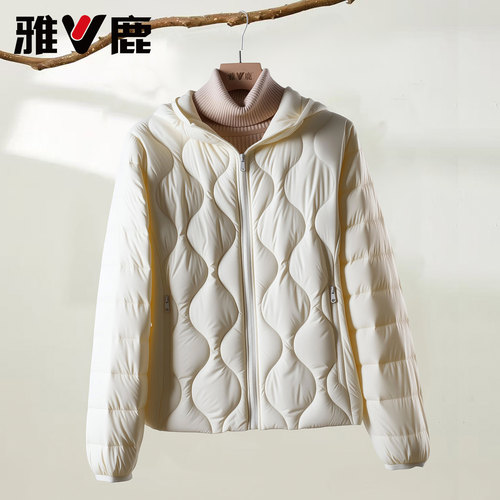 雅鹿新款轻薄羽绒服短款百搭保暖