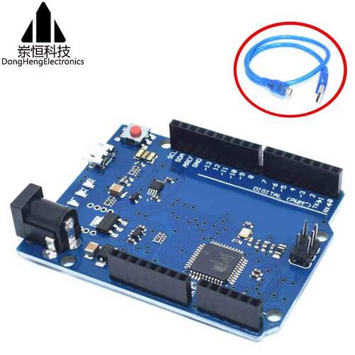 适用Leonardo R3开发板 ATMEGA32U4芯片, 带数据线 蓝板 现货直销