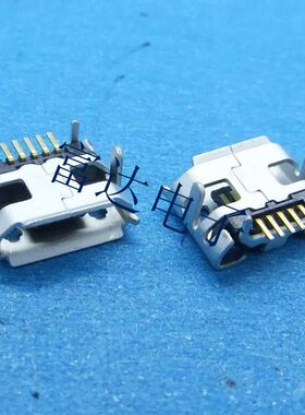 USB MICRO-5P-4D-N麦克5PIN,F 牛角7.2插板(4角)  母头母座