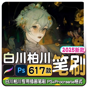 白川柏川ipad笔刷ps笔刷procreate笔刷artstudio笔刷板绘绘画插画