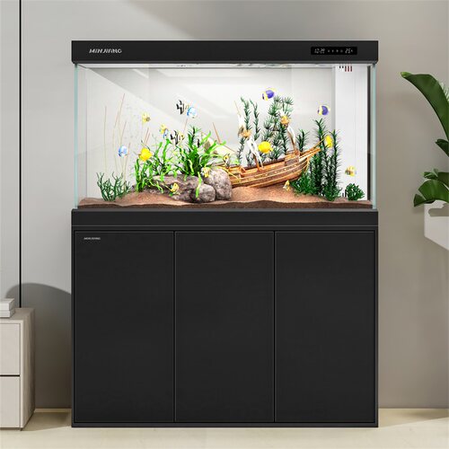 闽江极简系列超白鱼缸客厅家用大型底滤中小型轻奢生态水族箱新款
