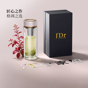 万象家铂高端系列钛银抗菌双层玻璃杯送礼领导车载便携水杯泡茶杯