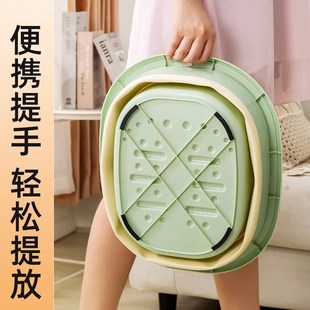 足浴盆泡脚盆过小腿洗脚盆按摩养生桶神器 可折叠泡脚桶家用便携式