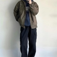 牛仔外套男生秋天穿搭高级感工装夹克秋装搭配一整套男装秋季套装