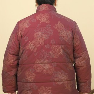 外套 中老年人宽松加绒保暖棉袄胖70岁老太太加肥加大棉服奶奶冬装