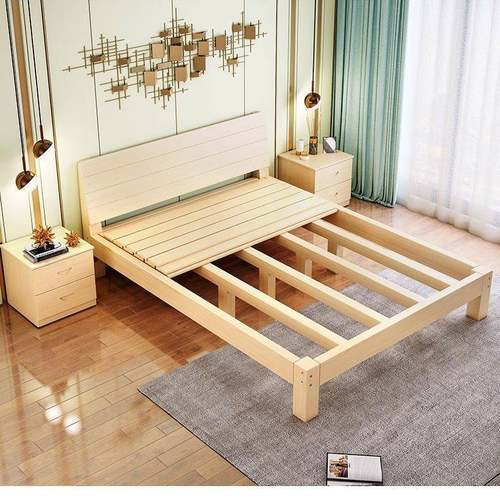 实木床现架简约1.5米双人床1代ZIO8m经济型出租房用床1.m单人木板
