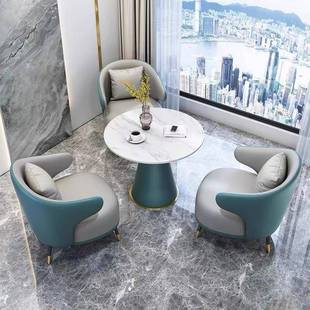 约简轻奢NBQ洽谈沙发茶几组合店休闲酒待售楼处阳台桌椅接院l3y