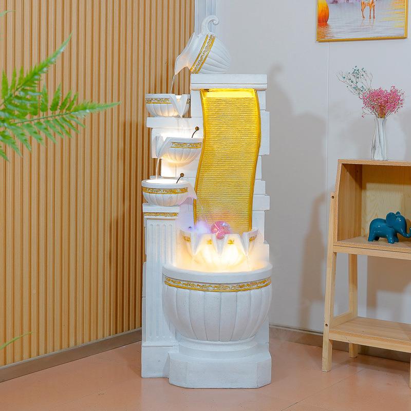 现代轻奢流水旁摆件办室喷客厅电视柜公泉景观家居装饰简约GYN鱼