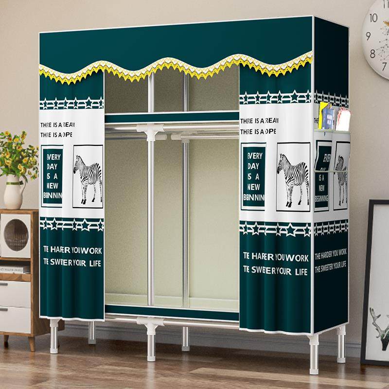 新衣柜家用简卧室易组装布衣柜出租房屋经济型结耐用钢款UTV架收