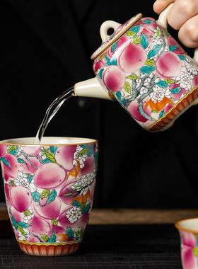 汝窑万桃有茶方壶壶泡茶家用高精致档茶2TYW0单25新款壶茶具