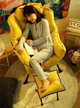 TYO现代简约轻服奢学生铁艺发装店网红靠单人沙发椅宿舍沙发背沙