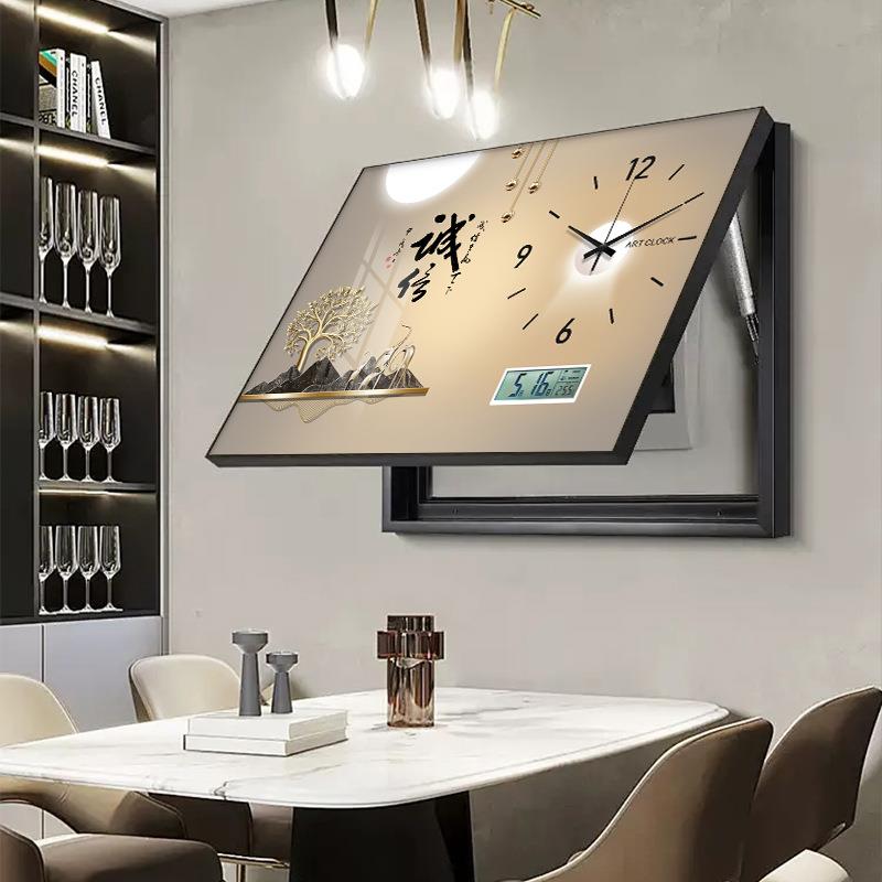 免打孔餐厅配钟电空开盒遮挡万other挂画高闸档电表箱装饰字画带