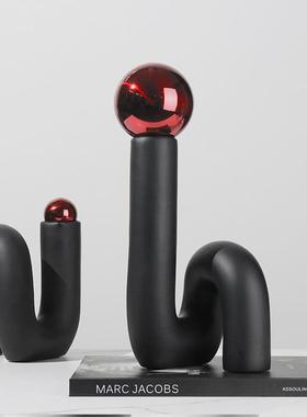 简约现代轻奢厅关样板房间装饰品家居书软房客酒柜桌面玄UZR几何