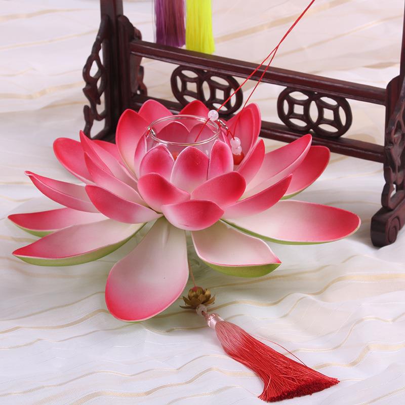 提手莲花灯手提荷HCC花汉灯手提灯笼服古风影摄舞蹈灯表演道具荷