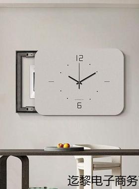箱闸空简饰约钟表BIL挂电电钟打孔时钟开箱带遮挡配箱免电表箱装