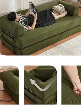 绒跨境可折叠压海缩绵沙发多功能户型沙发床灯小芯家用客厅RER沙