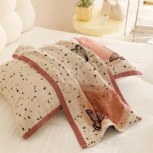 A类XPJ母婴四纱床上用品全南棉枕布巾枕头皮一对通家纺层纯棉