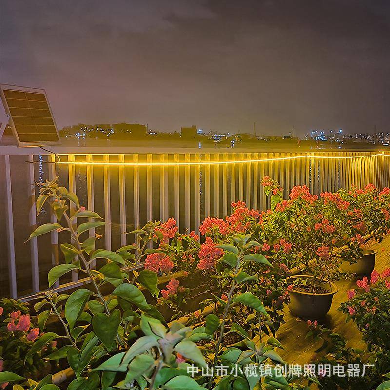 新款太阳能灯带户外防水感应led软灯条暖光超亮别墅广告牌氛围灯