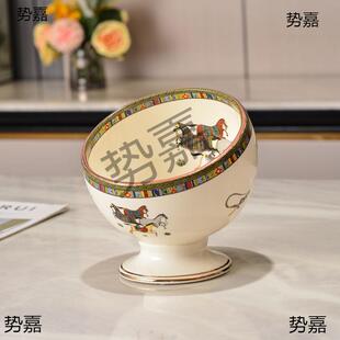 桌面小号垃圾桶你KPDD10201TV风家用卧室网迷爱桌上红高脚陶瓷可