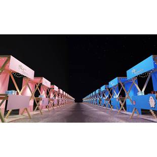 展实木摊位幼儿园市场小摊广告景区示架无品牌/网红流式市集动新