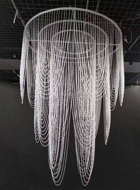 圆环景GRU珠帘吊顶庆背亚克力宴厅引线舞婚台成会品帘酒店装饰路