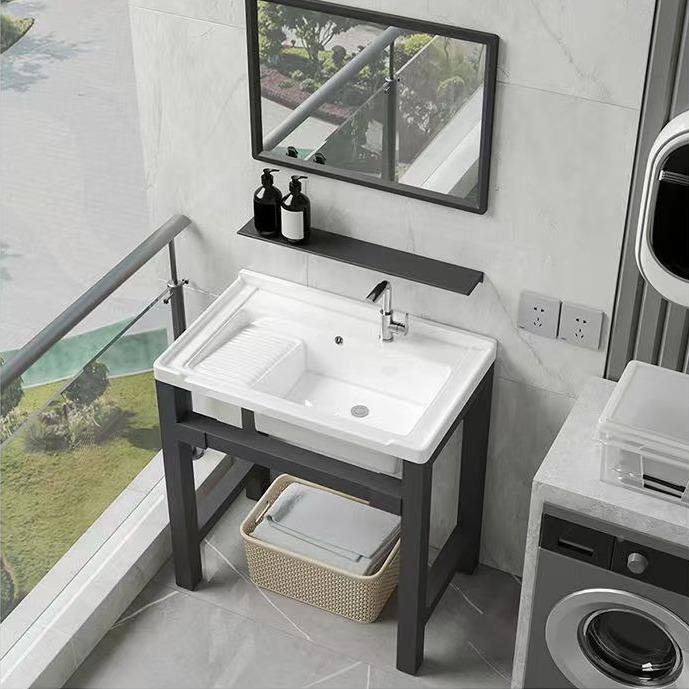 KI9S陶瓷洗衣台带式搓板支架洗户衣盆LZY池不打孔阳水槽稳固一体