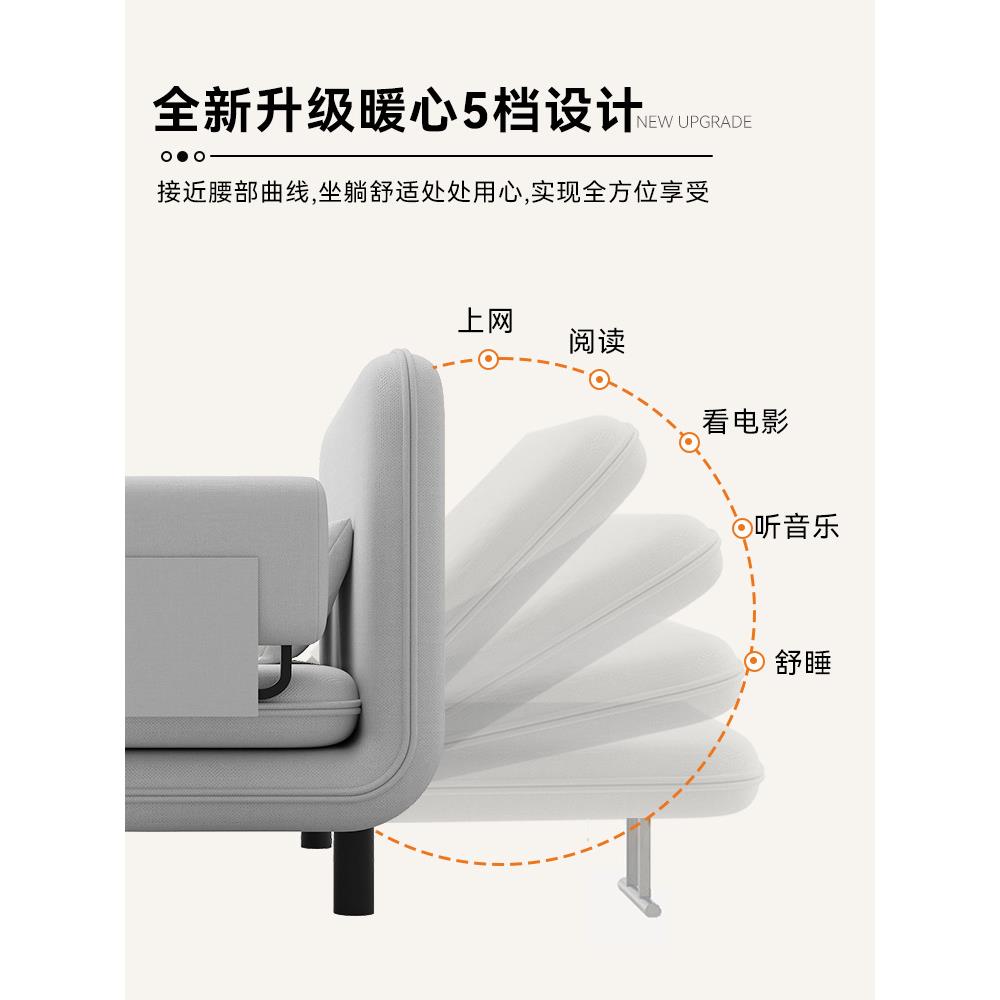 小户型沙发床两用一体折叠书房阳台多功能床单双人布艺沙发午休床