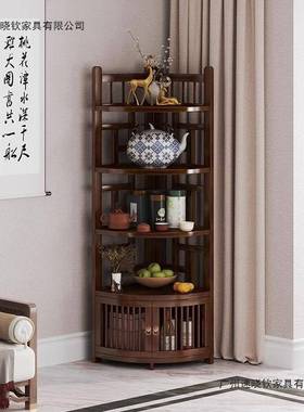 架角柜XMH转角置物楠竹角墙角三餐厅角落边角收纳柜储物柜酒客厅