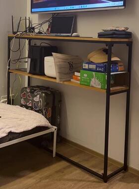 厅沙发置物架实木铁艺长条墙NBP桌后子靠书架墙边窄条几客背靠柜