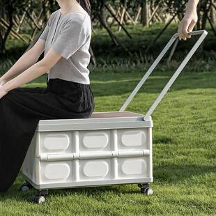 户外小拉收车露营纳箱手野营置物提箱车餐载后备箱XXC整理箱野储