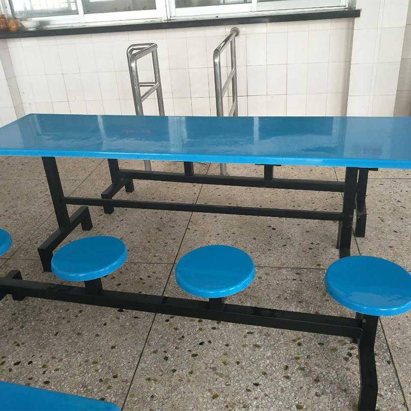 八人厂无品牌/位玻璃钢餐桌简约现代学校食堂餐桌椅工员工食堂餐