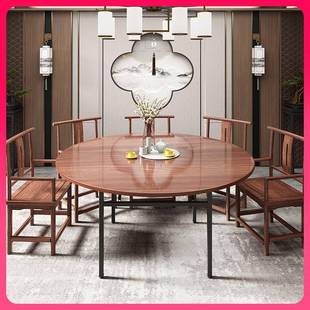G3Y可折叠桌家餐桌实木大圆桌面板XQJ用桌子10人N吃饭园台面商用