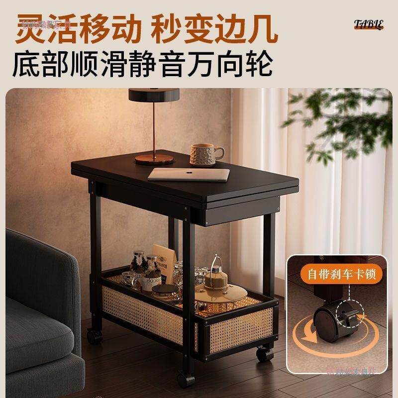家用带轮折叠小子小推车小边几体中式桌户复古风出一YBC租房小型