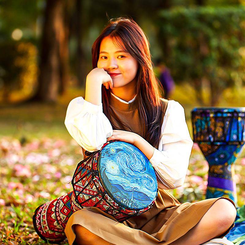 拓米C.非洲鼓儿童初学者85寸10NNH.5寸手鼓PPVC绑绳手拍鼓V可调音