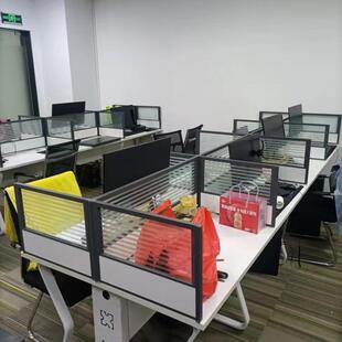 办桌桌面屏风挡板板可定LPL隔制隔断办玻公公室工位电脑桌子璃围