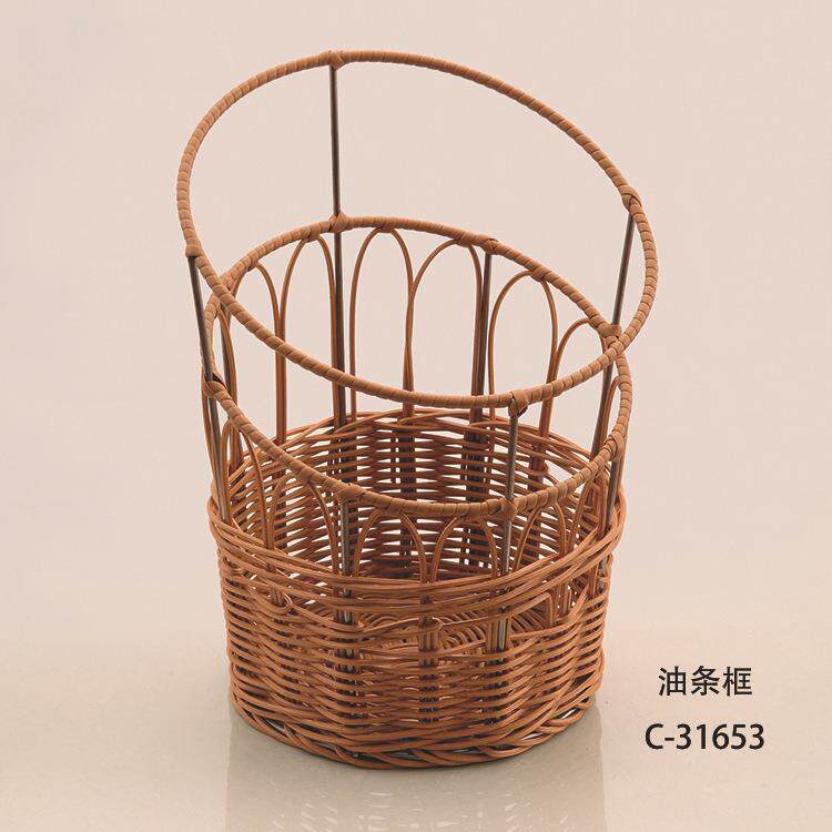 麦戈Macgl物e藤编条篮框法式面法C-31653包篮框油镂空棒收纳篮储