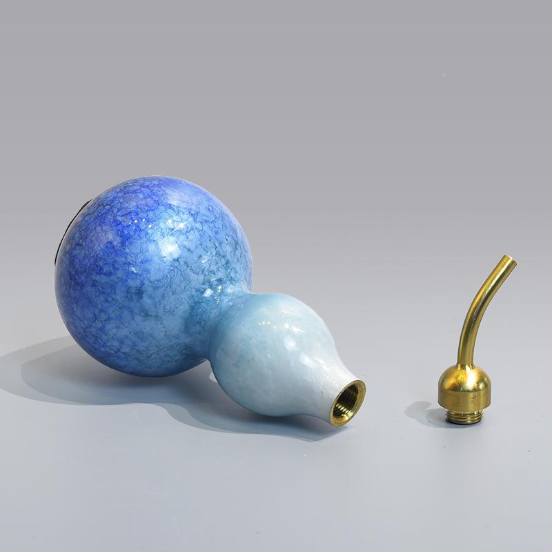 铜小葫芦摆全口件玄关客厅桌面摆设装饰品空心MWU开色蓝葫芦工艺