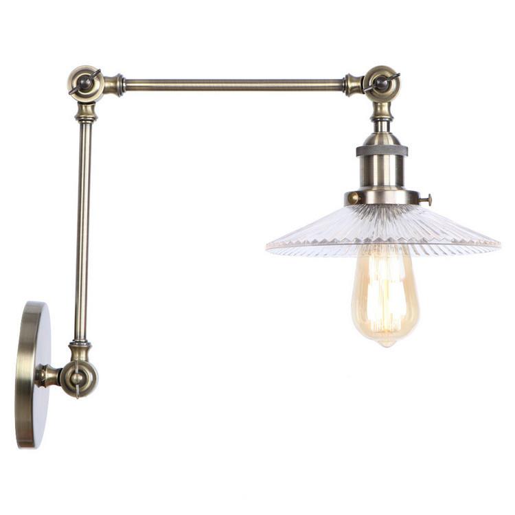 RH长臂璃壁灯工LMC业复古创意旧可伸缩卧室酒型吧玻餐厅铁怀艺可