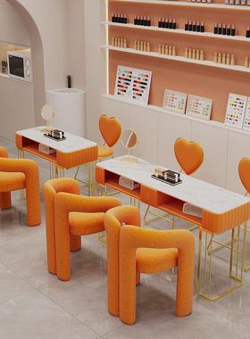 美l轻奢网红美甲桌椅套装l合现在简约单双人甲组店桌20LFN25新款