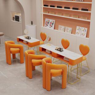 美l轻奢网红美甲桌椅套装l合现在简约单双人甲组店桌20LFN25新款