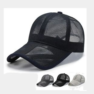 Summer Men Hat Openwork Brim Breathable Mesh Cap Outdoor