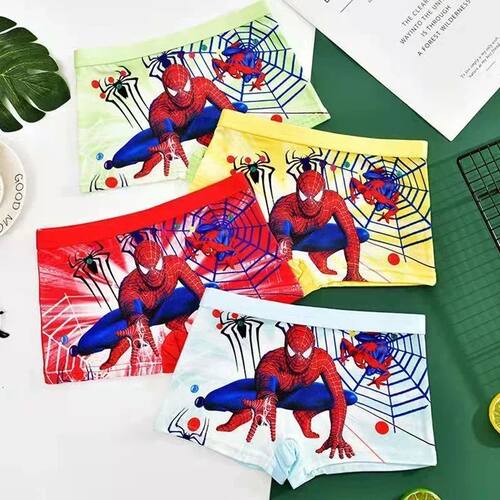 4pcs Disney Spiderman Children's Panties Cartoon Cotton Aven