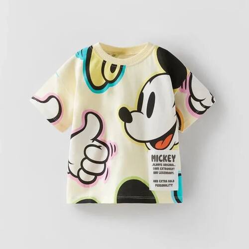 Minnie Print T-shirts For Girls New Summer Costume Short Sle