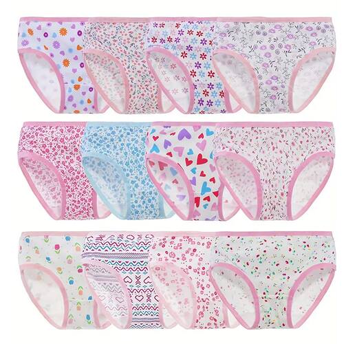 Multi-Pack 3/6/12Pieces Floral Baby Girls Briefs Cotton Todd