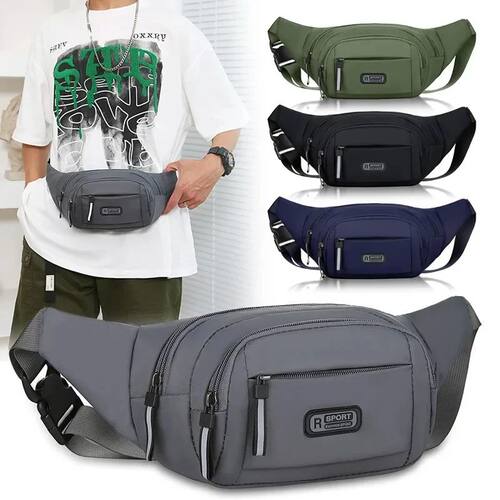 Men Canvas Fit Waistpack Mobile Fanny Waist Packs Men's Spor