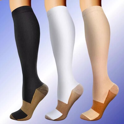 2Pair Copper Fiber Compression Socks Men's Women's Outdoor