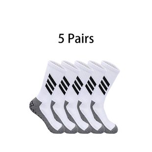 5 Pairs Football Socks Grip Anti Slip Soccer Socks Sports