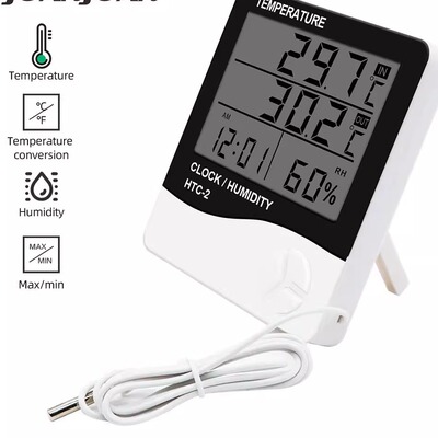 LCD Digital Temperature Humidity Meter HTC-2/HTC-1 Home Indo