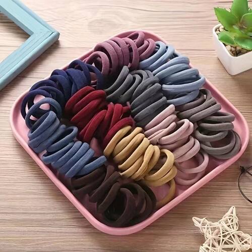 50PCS/Set New Women Girls Candy Colors Nylon Basic Scrunchie